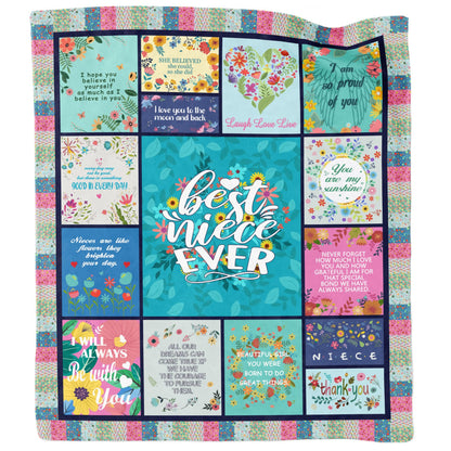 GiftoLuck “Best Granddaughter Ever” Flannel Blanket Soft Cozy Throw for Sofa, Bed & Living Room