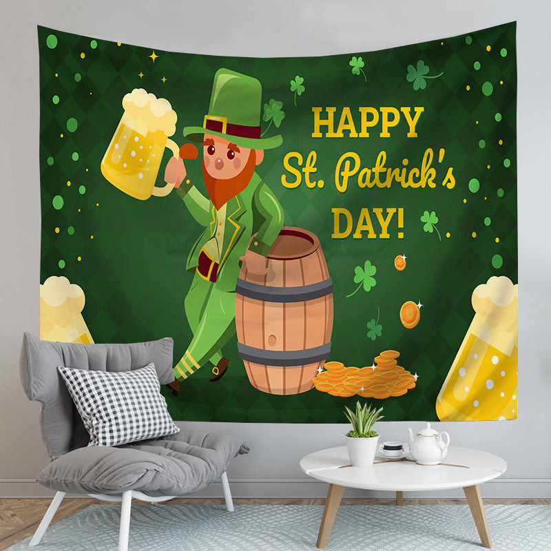 GiftoLuck St. Patrick's Day Irish Themed Tapestry Wall Hanging – Festive Home Decor for Bedroom Headboard, Living Room Background & Holiday Party Decorations