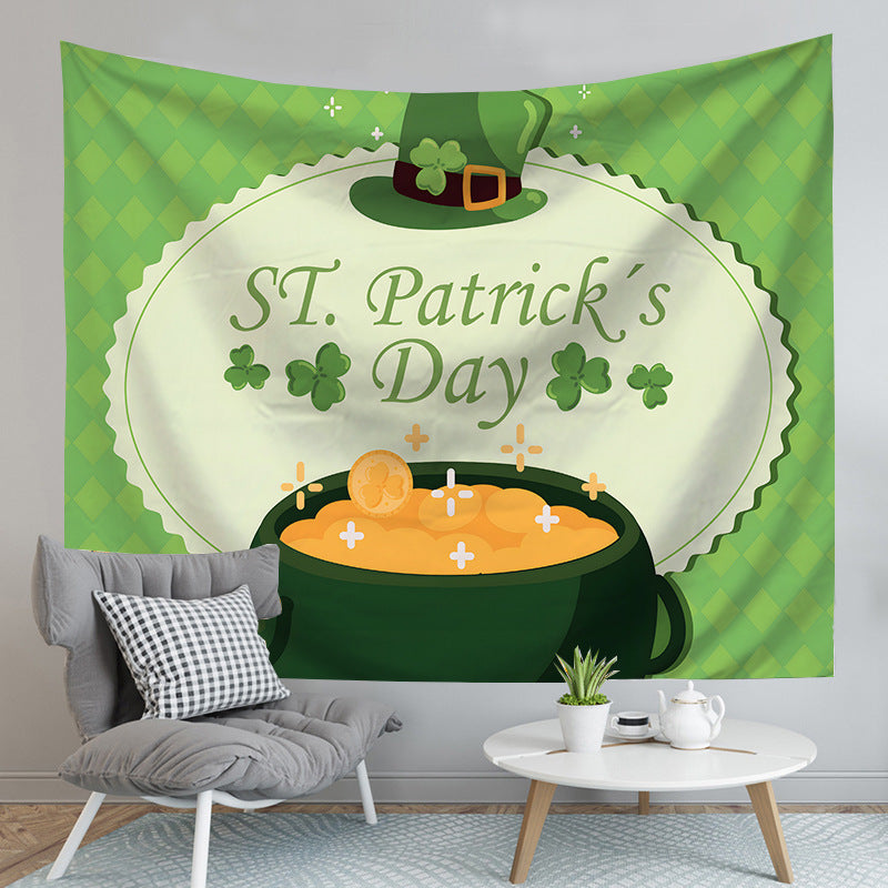 GiftoLuck St. Patrick's Day Irish Themed Tapestry Wall Hanging – Festive Home Decor for Bedroom Headboard, Living Room Background & Holiday Party Decorations