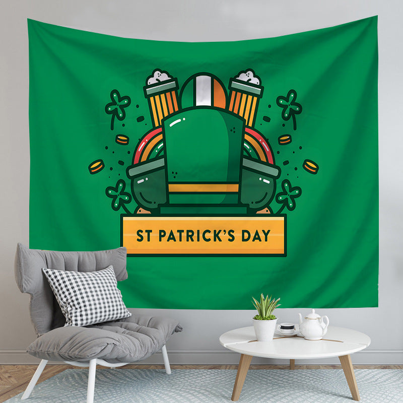 GiftoLuck St. Patrick's Day Irish Themed Tapestry Wall Hanging – Festive Home Decor for Bedroom Headboard, Living Room Background & Holiday Party Decorations