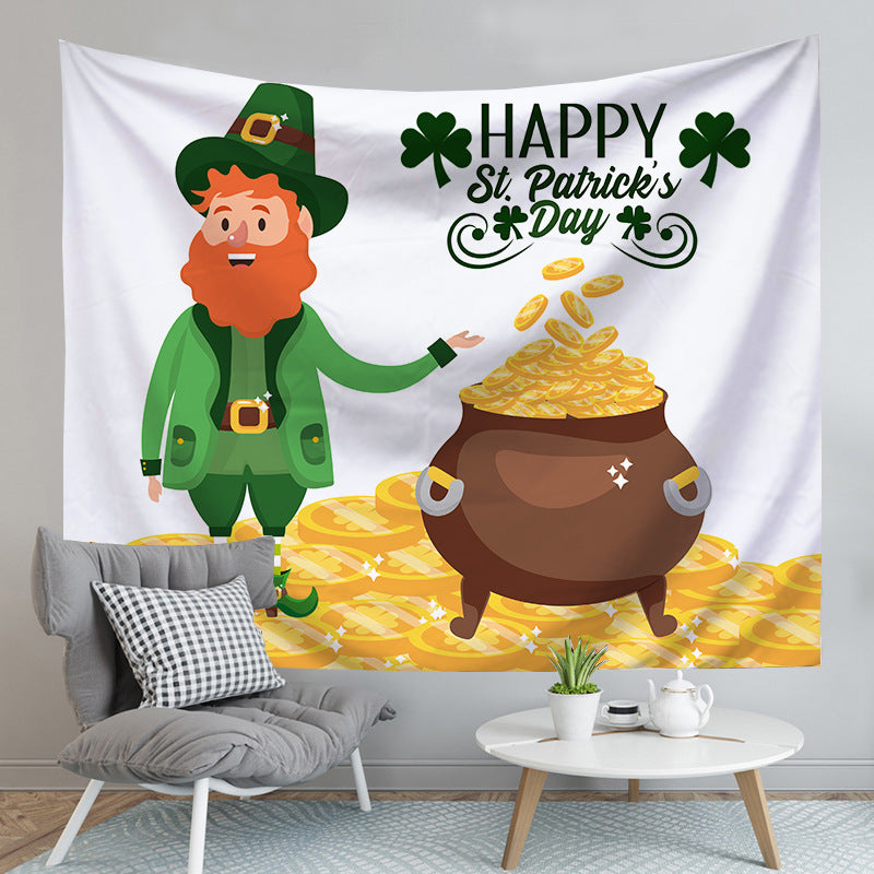 GiftoLuck St. Patrick's Day Irish Themed Tapestry Wall Hanging – Festive Home Decor for Bedroom Headboard, Living Room Background & Holiday Party Decorations