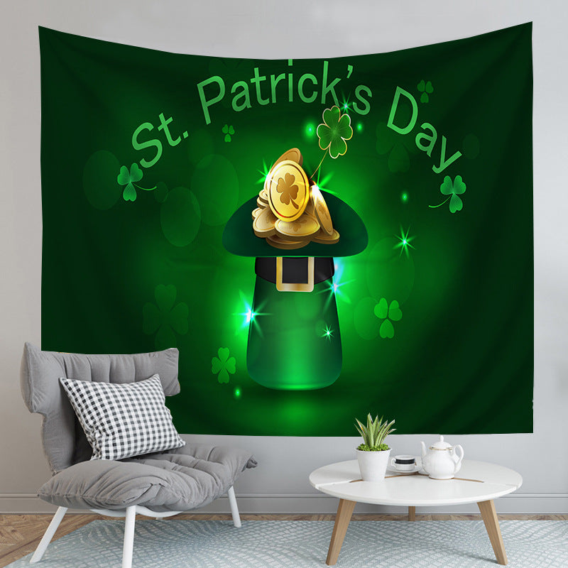 GiftoLuck St. Patrick's Day Irish Themed Tapestry Wall Hanging – Festive Home Decor for Bedroom Headboard, Living Room Background & Holiday Party Decorations