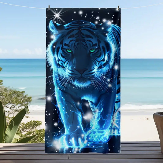GiftoLuck Tiger Animal Print Quick Dry Beach Towel Summer Holiday Travel Bath Towel