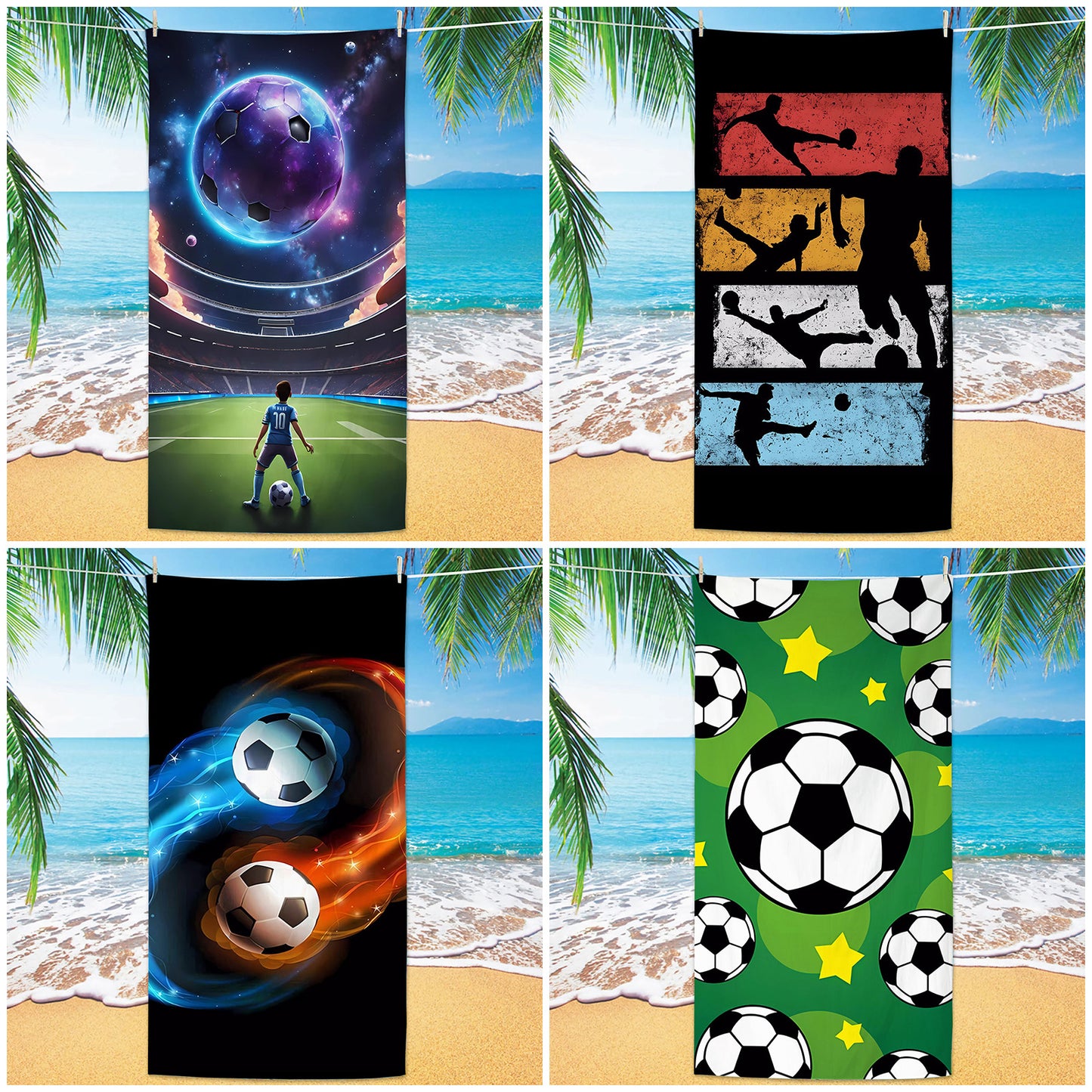 GiftoLuck 2026 Soccer World Cup Beach Towel Quick Dry Microfiber Sand Free Summer Travel Towel