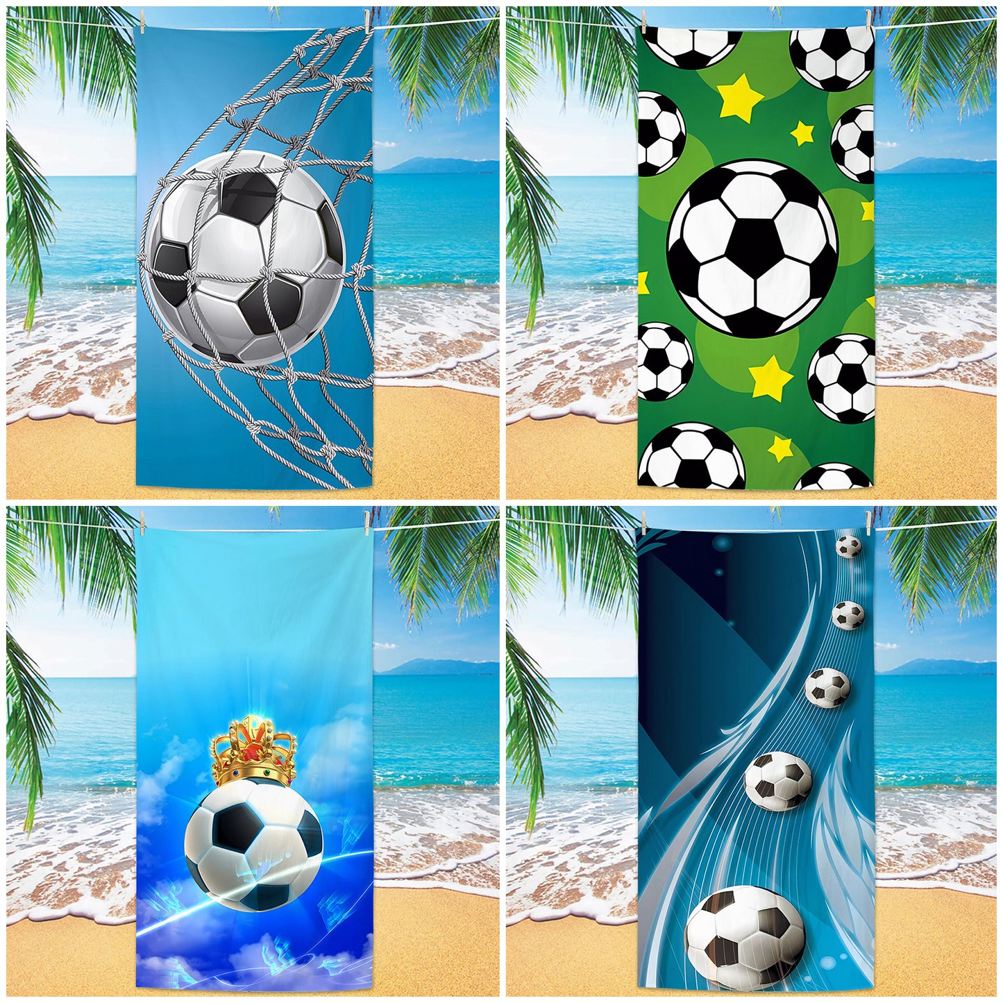 GiftoLuck 2026 Soccer World Cup Beach Towel Quick Dry Microfiber Sand Free Summer Travel Towel