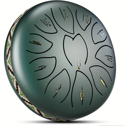 [Musical Instrument for Children&Adults] 6-Note,11-Note Steel Tongue Chakra Drum | 6-Inch (15.2cm) with Bag, Drum Mallets & Music Book | Outdoor Garden Rain Chime for Children&Adults