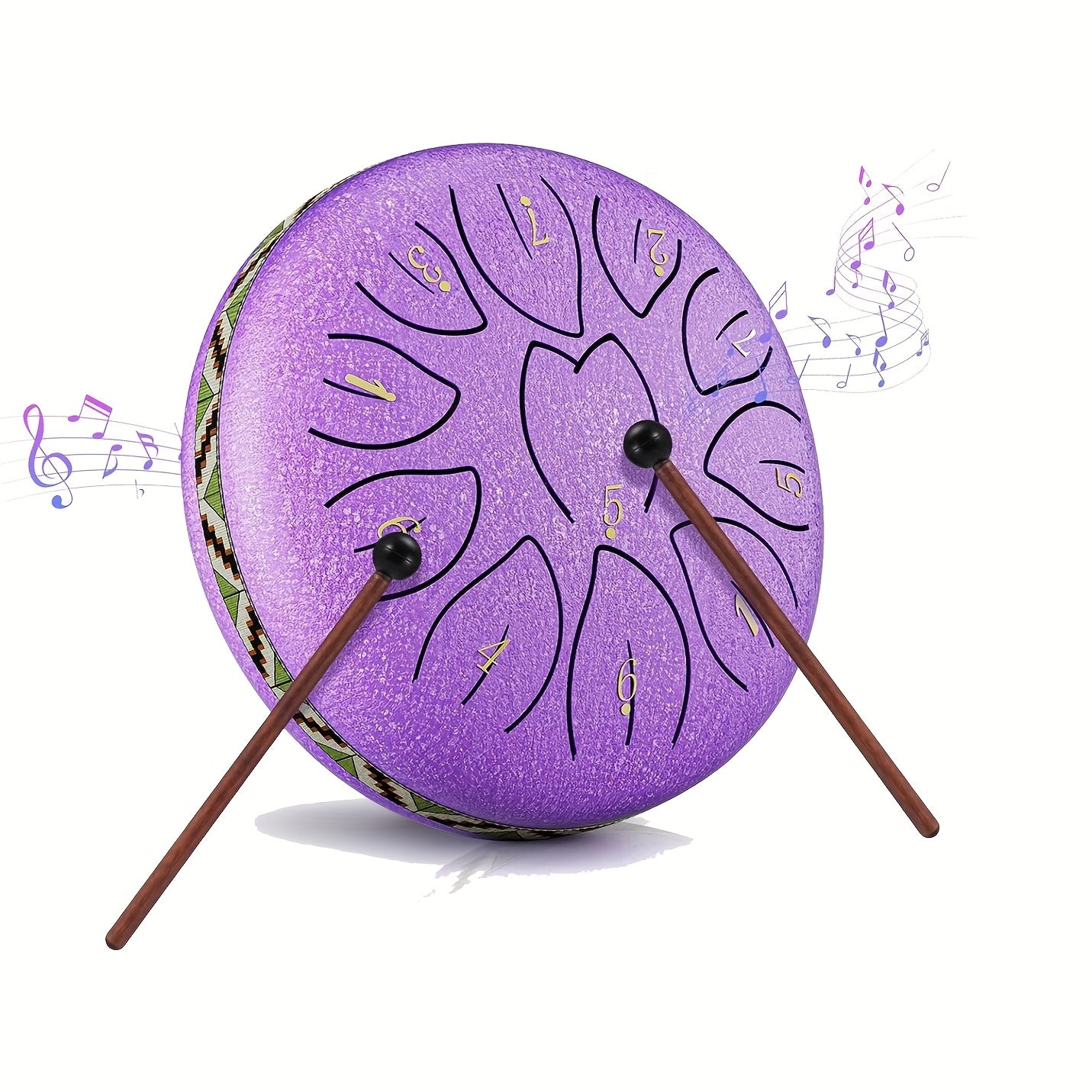 [Musical Instrument for Children&Adults] 6-Note,11-Note Steel Tongue Chakra Drum | 6-Inch (15.2cm) with Bag, Drum Mallets & Music Book | Outdoor Garden Rain Chime for Children&Adults