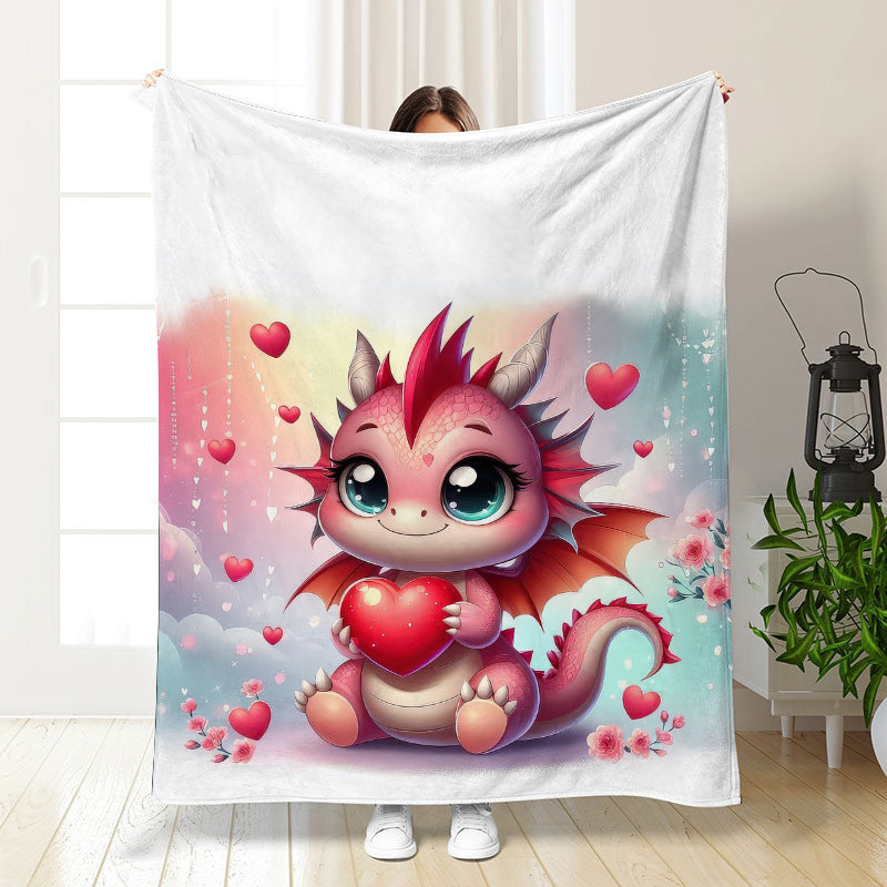 🦕【Cute Dinosaur Series】Cartoon Dinosaur Flannel Blanket for Kids Cute Gift for Boys & Girls