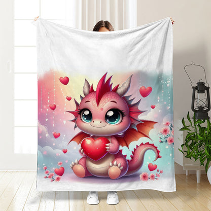 🦕【Cute Dinosaur Series】Cartoon Dinosaur Flannel Blanket for Kids Cute Gift for Boys & Girls