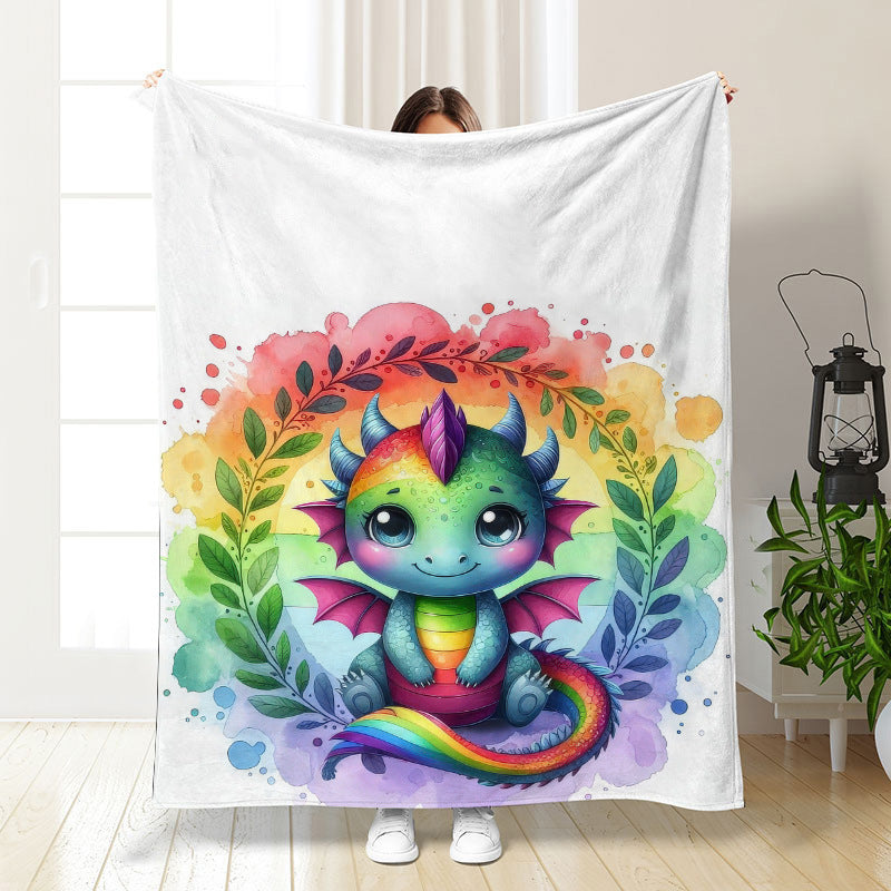 🦕【Cute Dinosaur Series】Cartoon Dinosaur Flannel Blanket for Kids Cute Gift for Boys & Girls
