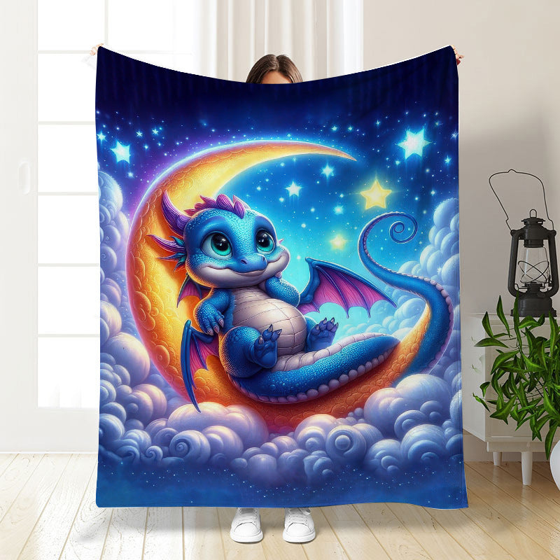 🦕【Cute Dinosaur Series】Cartoon Dinosaur Flannel Blanket for Kids Cute Gift for Boys & Girls