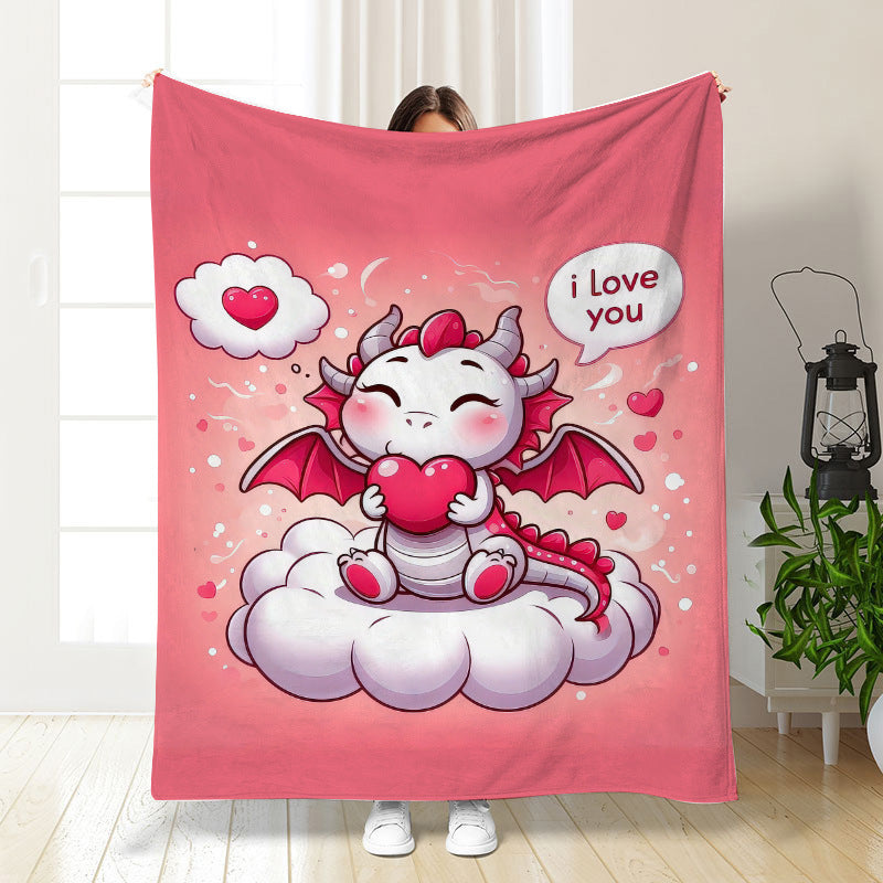 🦕【Cute Dinosaur Series】Cartoon Dinosaur Flannel Blanket for Kids Cute Gift for Boys & Girls