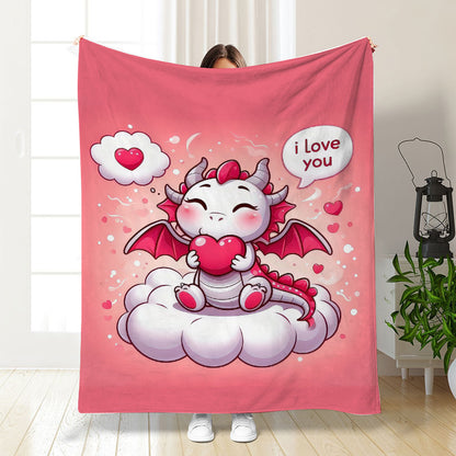 🦕【Cute Dinosaur Series】Cartoon Dinosaur Flannel Blanket for Kids Cute Gift for Boys & Girls