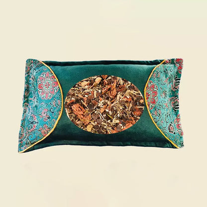 GifitoLuck Herbal Neck Support Pillow, Mugwort & Biota Seed Hull Filling with Satin Floral Cover, Breathable Comfort Sleep Pillow, Thoughtful Wellbeing Gift for Mum or Nan