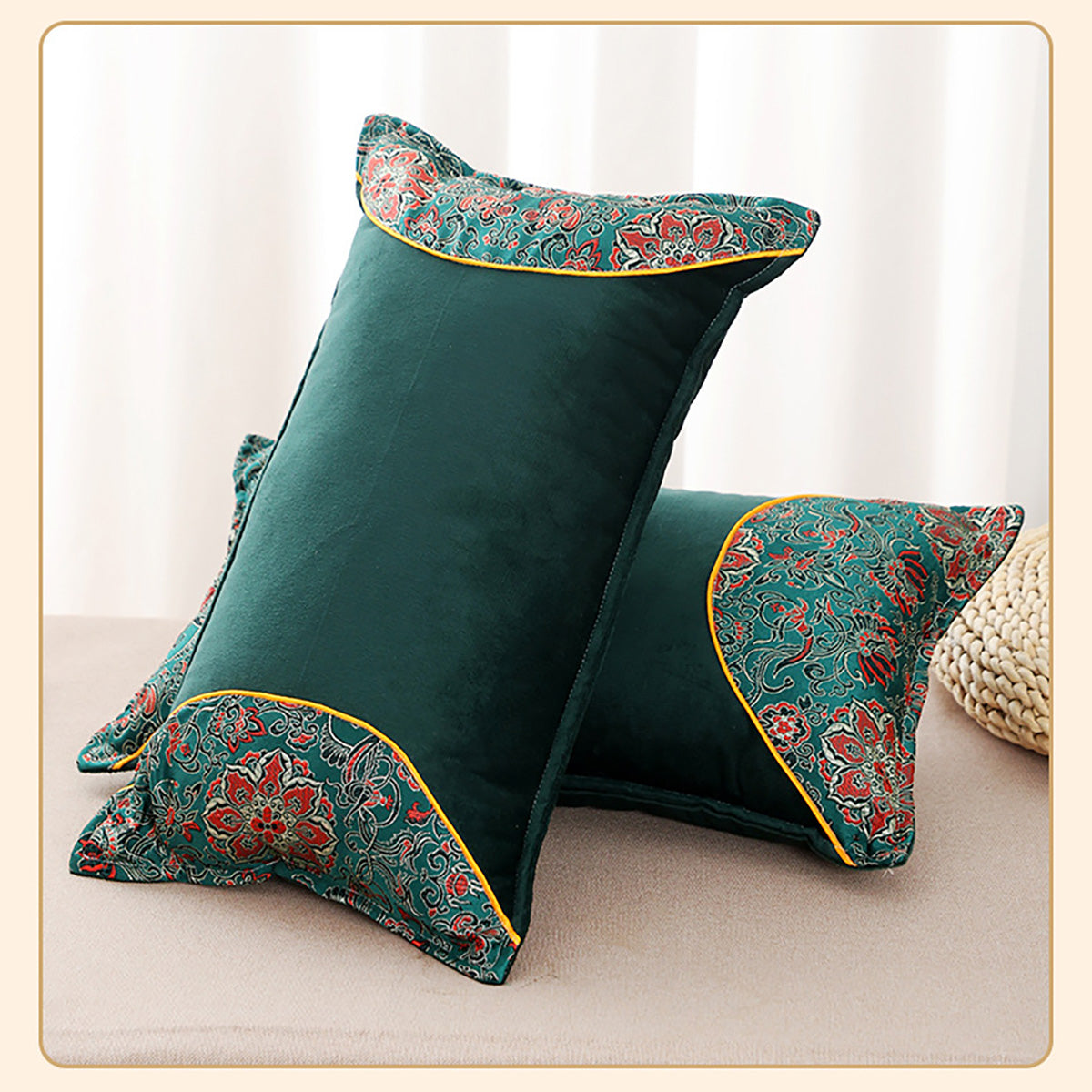 GifitoLuck Herbal Neck Support Pillow, Mugwort & Biota Seed Hull Filling with Satin Floral Cover, Breathable Comfort Sleep Pillow, Thoughtful Wellbeing Gift for Mum or Nan