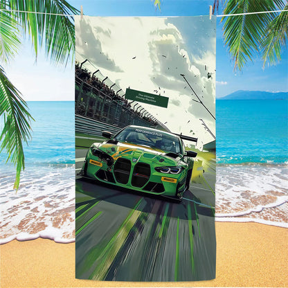 GiftoLuck Tennis Car Anchor Sports Print Beach Towel Quick Dry Sand Free Microfiber Travel Towel