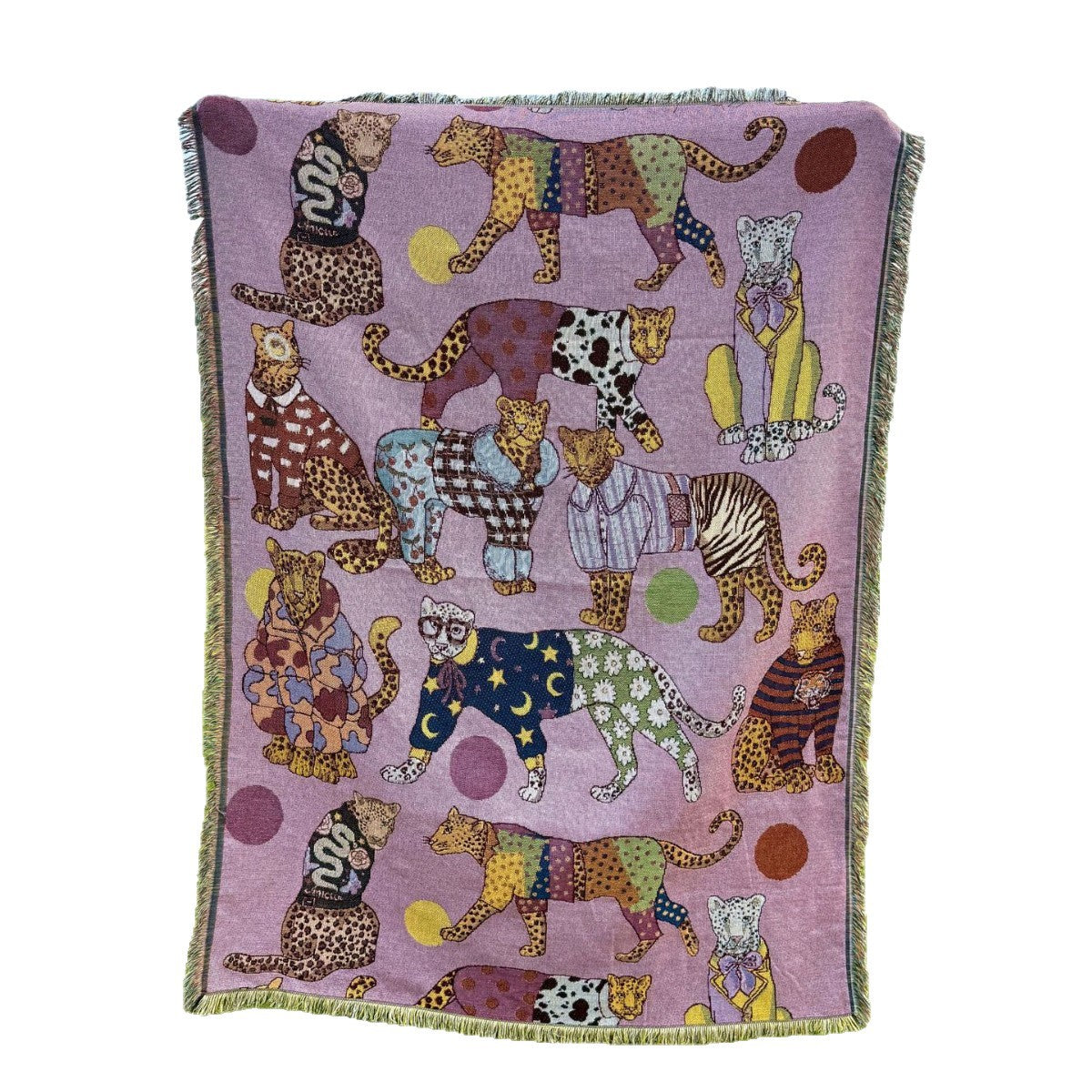 GifitoLuck Elegant Leopard Knitted Fringe Throw Blanket Sofa Tapestry UK Home Decor