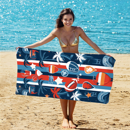 GiftoLuck Summer Time Animals Print Sand Free Beach Towel Quick Dry Holiday Travel Swimming Bath Towel