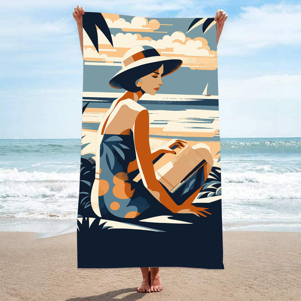 GiftoLuck Summer Time Animals Print Sand Free Beach Towel Quick Dry Holiday Travel Swimming Bath Towel
