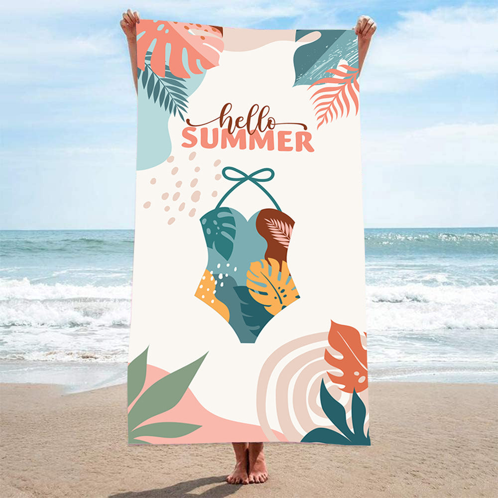 GiftoLuck Summer Time Animals Print Sand Free Beach Towel Quick Dry Holiday Travel Swimming Bath Towel