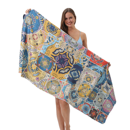 GiftoLuck Summer Time Animals Print Sand Free Beach Towel Quick Dry Holiday Travel Swimming Bath Towel