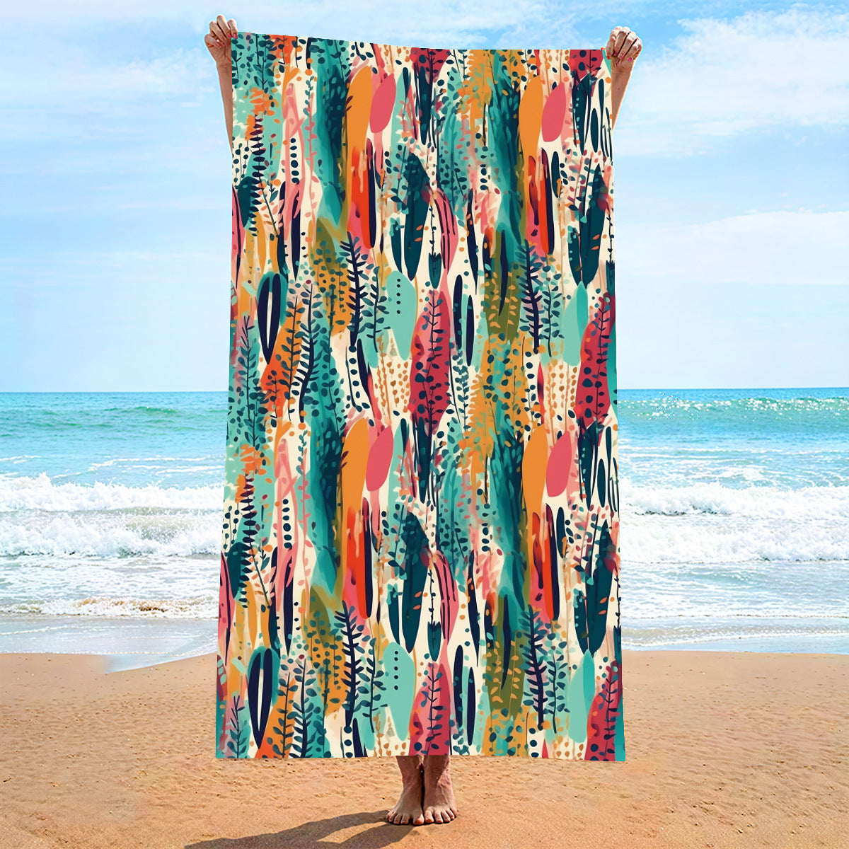 GiftoLuck Summer Time Animals Print Sand Free Beach Towel Quick Dry Holiday Travel Swimming Bath Towel