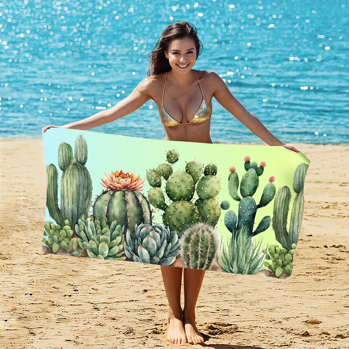 GiftoLuck Summer Time Animals Print Sand Free Beach Towel Quick Dry Holiday Travel Swimming Bath Towel