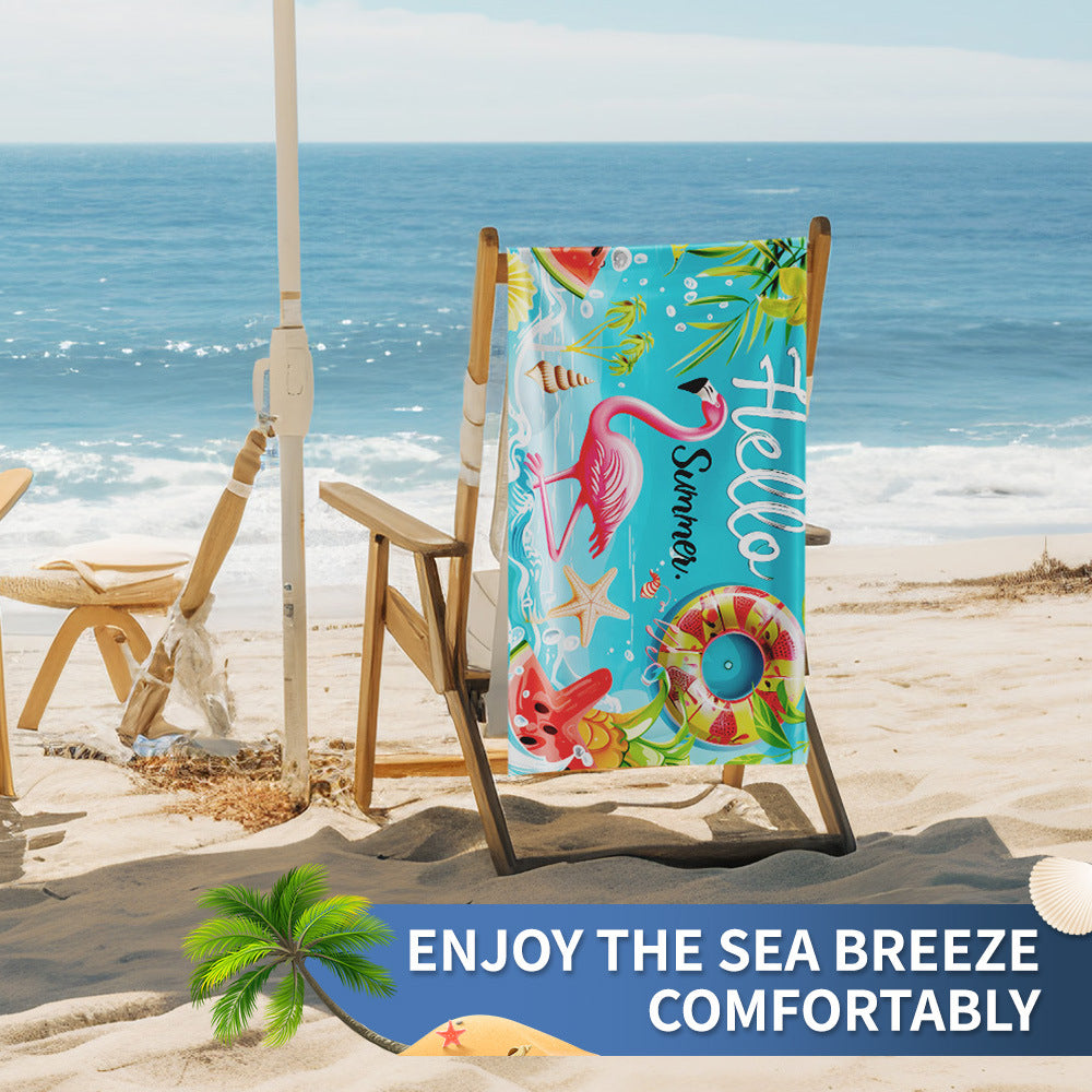 GiftoLuck Summer Time Animals Print Sand Free Beach Towel Quick Dry Holiday Travel Swimming Bath Towel