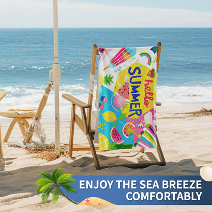 GiftoLuck Summer Time Animals Print Sand Free Beach Towel Quick Dry Holiday Travel Swimming Bath Towel