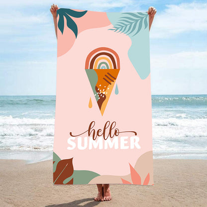 GiftoLuck Summer Time Animals Print Sand Free Beach Towel Quick Dry Holiday Travel Swimming Bath Towel