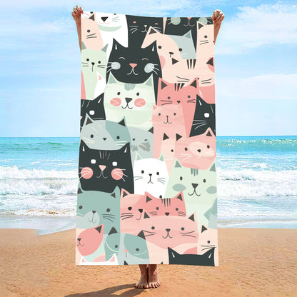 GiftoLuck Summer Time Animals Print Sand Free Beach Towel Quick Dry Holiday Travel Swimming Bath Towel