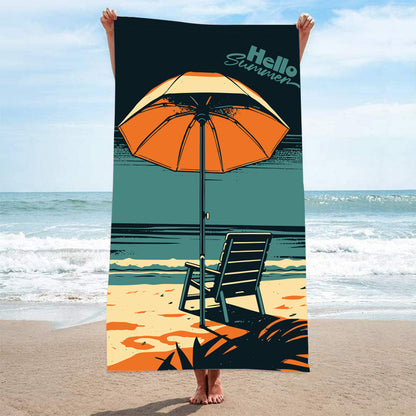 GiftoLuck Summer Time Animals Print Sand Free Beach Towel Quick Dry Holiday Travel Swimming Bath Towel
