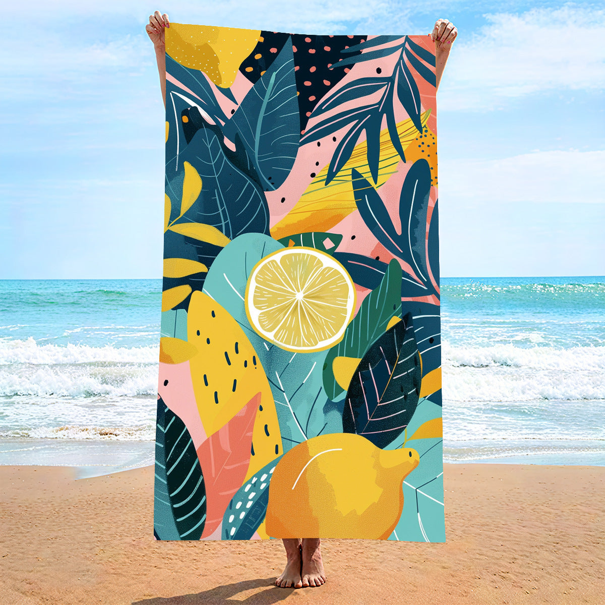 GiftoLuck Summer Time Animals Print Sand Free Beach Towel Quick Dry Holiday Travel Swimming Bath Towel