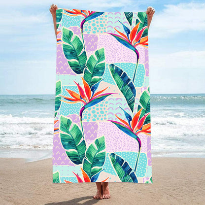 GiftoLuck Summer Time Animals Print Sand Free Beach Towel Quick Dry Holiday Travel Swimming Bath Towel