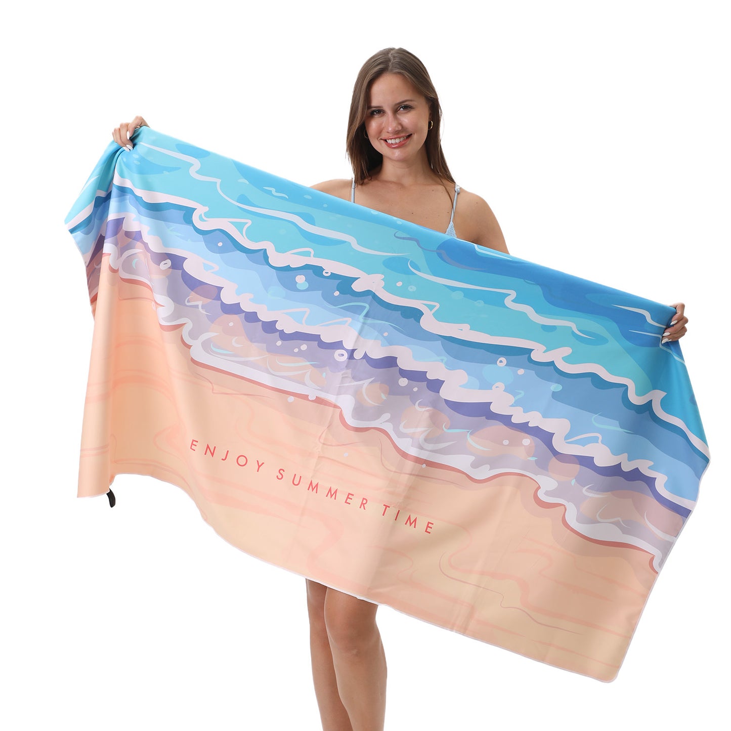GiftoLuck Summer Time Animals Print Sand Free Beach Towel Quick Dry Holiday Travel Swimming Bath Towel