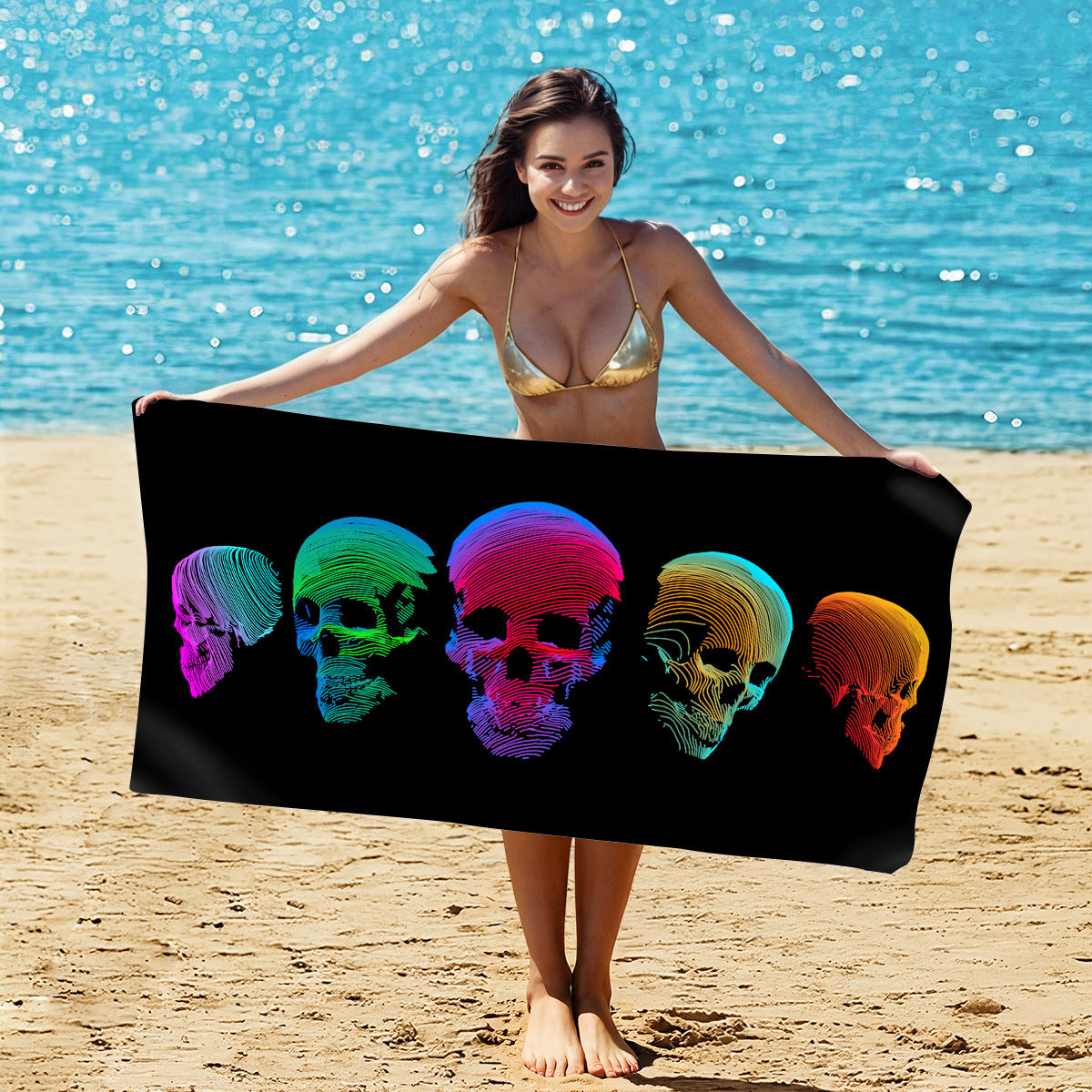 GiftoLuck Summer Time Animals Print Sand Free Beach Towel Quick Dry Holiday Travel Swimming Bath Towel