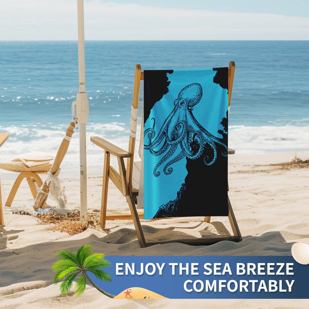 GiftoLuck Summer Time Animals Print Sand Free Beach Towel Quick Dry Holiday Travel Swimming Bath Towel