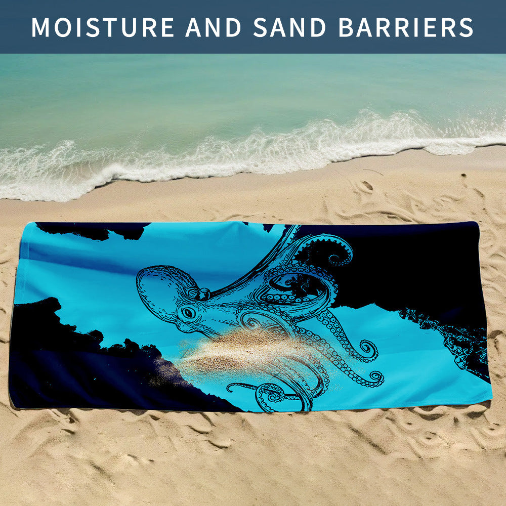 GiftoLuck Summer Time Animals Print Sand Free Beach Towel Quick Dry Holiday Travel Swimming Bath Towel