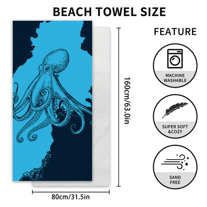 GiftoLuck Summer Time Animals Print Sand Free Beach Towel Quick Dry Holiday Travel Swimming Bath Towel