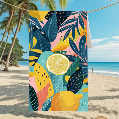 GiftoLuck Summer Time Animals Print Sand Free Beach Towel Quick Dry Holiday Travel Swimming Bath Towel