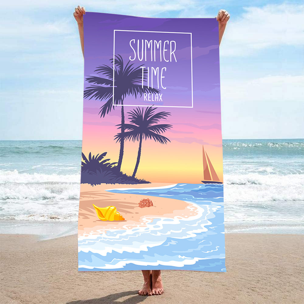 GiftoLuck Summer Time Animals Print Sand Free Beach Towel Quick Dry Holiday Travel Swimming Bath Towel