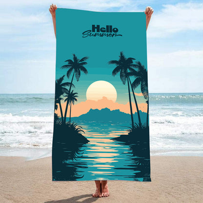 GiftoLuck Summer Time Animals Print Sand Free Beach Towel Quick Dry Holiday Travel Swimming Bath Towel