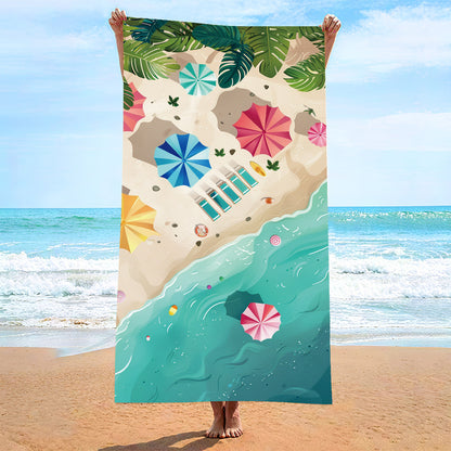 GiftoLuck Summer Time Animals Print Sand Free Beach Towel Quick Dry Holiday Travel Swimming Bath Towel