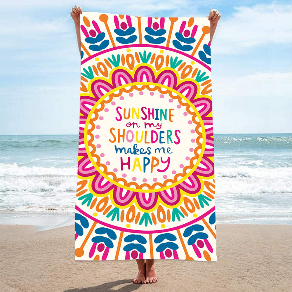 GiftoLuck Summer Time Animals Print Sand Free Beach Towel Quick Dry Holiday Travel Swimming Bath Towel