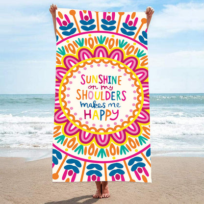 GiftoLuck Summer Time Animals Print Sand Free Beach Towel Quick Dry Holiday Travel Swimming Bath Towel