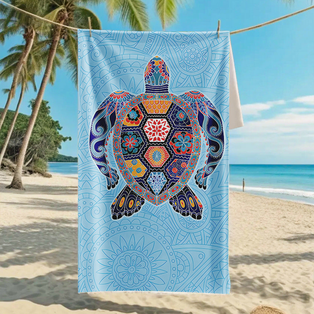 GiftoLuck Summer Time Animals Print Sand Free Beach Towel Quick Dry Holiday Travel Swimming Bath Towel
