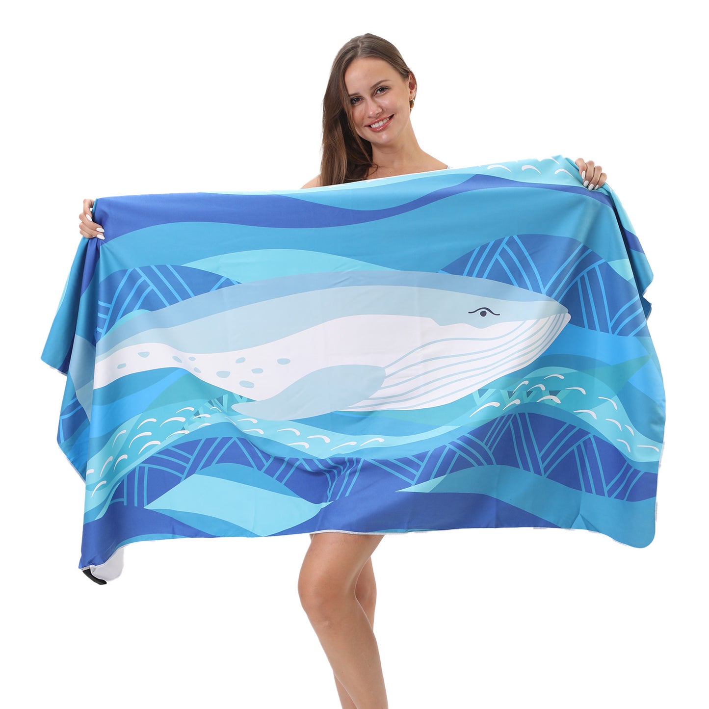 GiftoLuck Summer Time Animals Print Sand Free Beach Towel Quick Dry Holiday Travel Swimming Bath Towel