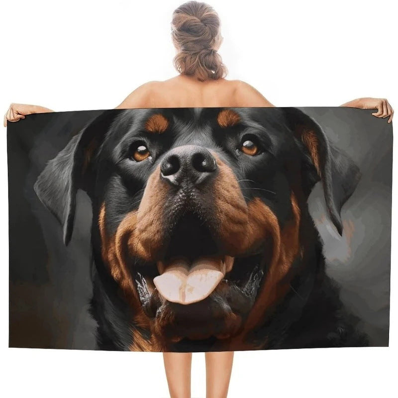 GiftoLuck Moon Turtle Animals Print Quick Dry Beach Towel Summer Holiday Travel Soft Bath Towel