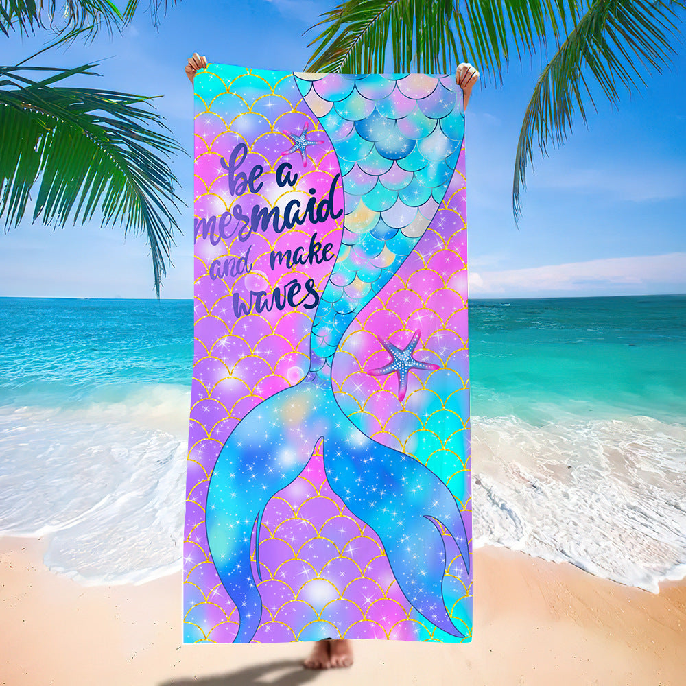 GiftoLuck Moon Turtle Animals Print Quick Dry Beach Towel Summer Holiday Travel Soft Bath Towel