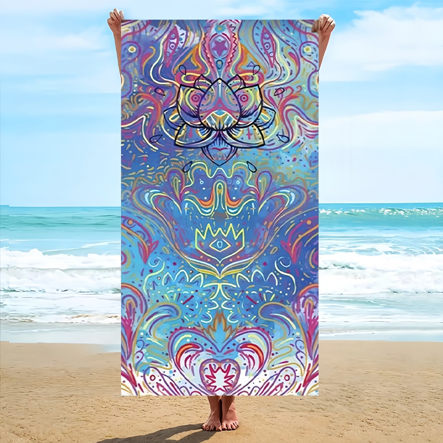 GiftoLuck Bohemian Style Quick Dry Beach Towel Lightweight Holiday Travel Essential